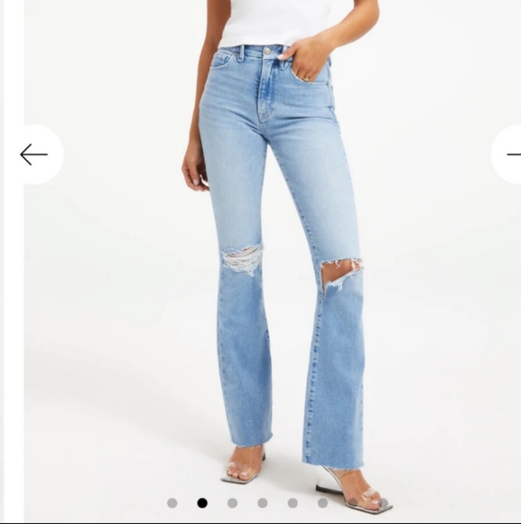 Good American Denim - NWT GOOD AMERICAN Classic Boot cut Distressed Raw Hem Jean Size 12/31